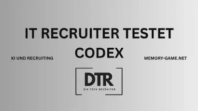 Thumbnail zum Blogartikel über Codex, KI im Recruiting und Memory-Game.net