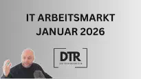Schriftzug IT Arbeitsmarkt Januar 2026. Firma Die Tech Recruiter GmbH