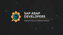 Logo-Thumbnail für SAP ABAP Entwickler mit stilisiertem Zahnrad und Lupe, auf einem dunklen Hintergrund mit vernetzten Linien.