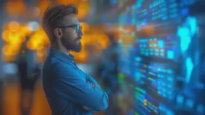 Man steht vor Digitalen Panel